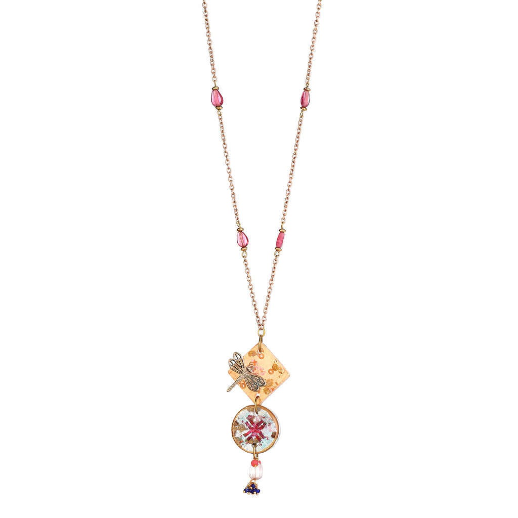 Raspberry Beaded Statement Jewelry | Artisanal Nature-Inspired Romantic Accessory