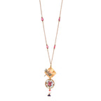 Raspberry Beaded Statement Jewelry | Artisanal Nature-Inspired Romantic Accessory