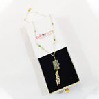 Aakriti Dragonfly Resin Medallion & Seed Pearl Tassel necklace