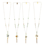 Handmade Pearl Necklace | Mint Green Glass & Moonstone Beaded Jewelry | Artisanal Nature-Inspired Statement Accessory