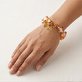 Kavach Faceted Peach Crystal & Amber Glass Beads