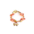Kavach Faceted Peach Crystal & Amber Glass Beads