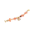 Kavach Faceted Peach Crystal & Amber Glass Beads