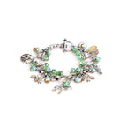 Astra Faceted  Green & Aqua Crystal Beads Bracelet
