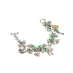 Astra Faceted  Green & Aqua Crystal Beads Bracelet