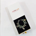Astra Faceted  Green & Aqua Crystal Beads Bracelet