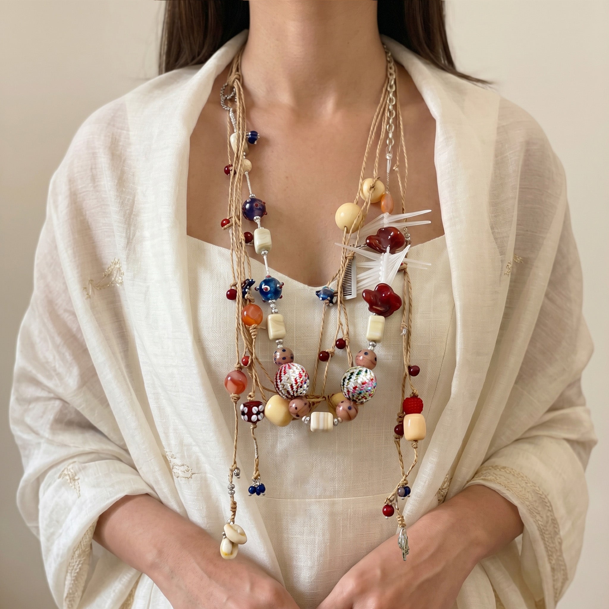 Wilt multi-strand Raffia Cord Necklace