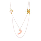 Hazel Handmade  Pearl Chain and Fish Layered Necklace