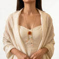 Lariat Style Pearl & Crystal Beaded Necklace | Whimsical Artisanal Statement Accessory