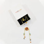 Lariat Style Pearl & Crystal Beaded Necklace | Whimsical Artisanal Statement Accessory