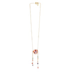 Lariat Style Pearl & Crystal Beaded Necklace | Whimsical Artisanal Statement Accessory