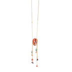 Fulki Unicorn & Pink Rose Resin Pendant necklace