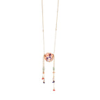 Lariat Style Pearl & Crystal Beaded Necklace | Whimsical Artisanal Statement Accessory