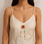 Fulki Unicorn & Pink Rose Resin Pendant necklace