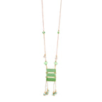 Slink Geometric Green Resin Focal necklace