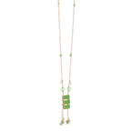 Slink Geometric Green Resin Focal necklace