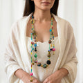 Aura multi-strand Green  Cord necklace