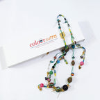Aura multi-strand Green  Cord necklace