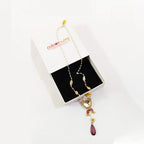 Myth Plum Fuchsia Teardrop & Seed Pearl Beaded necklace