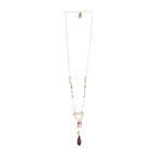Myth Plum Fuchsia Teardrop & Seed Pearl Beaded necklace