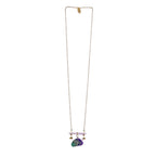 Nimbus Purple & emerald  Resin Pendant with Dragonfly Charm Pendant Necklace