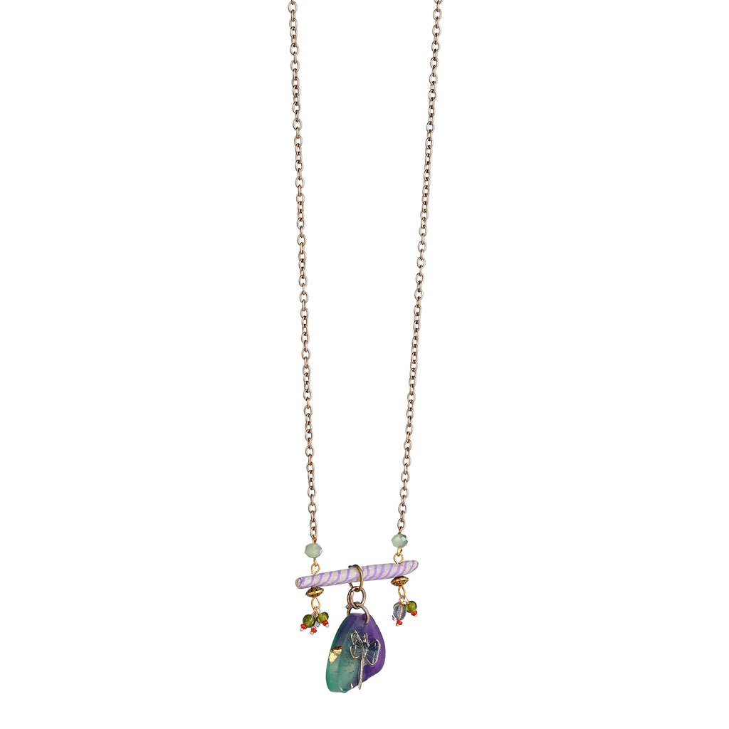 Lavender Striped Bar Detail | Artisanal Nature-Inspired handmade Jewelry