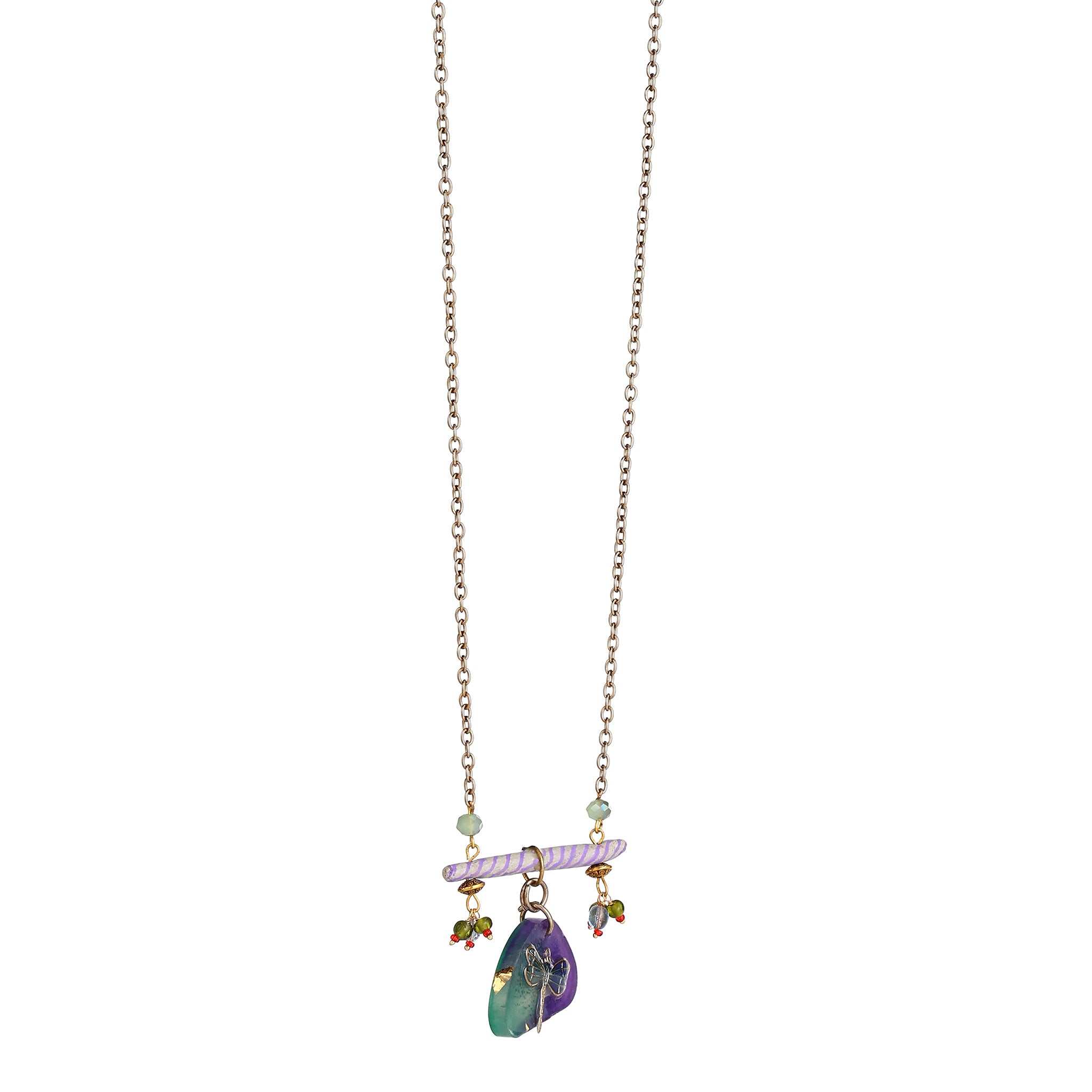 Lavender Striped Bar Detail | Artisanal Nature-Inspired handmade Jewelry