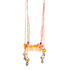 Fern Sculptural Amber Resin Comb statement Necklace