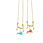 Relic Sculptural Jumping Rabbit Resin Pendant necklace