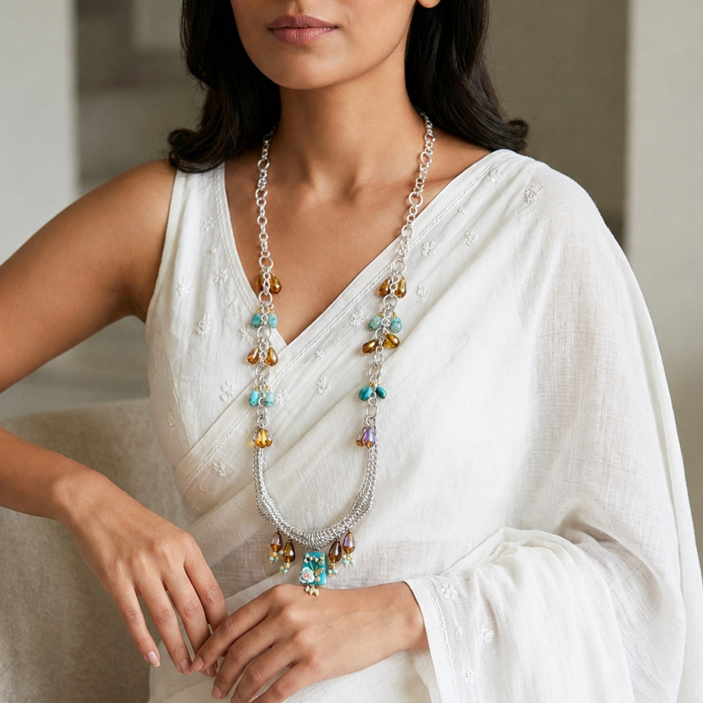 Talon Sculptural Mesh  Statement  necklace