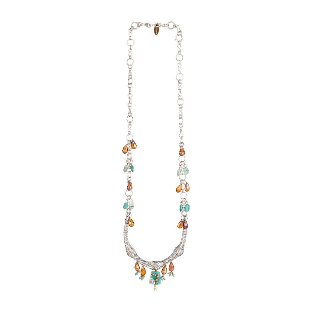 Talon Sculptural Mesh  Statement  necklace