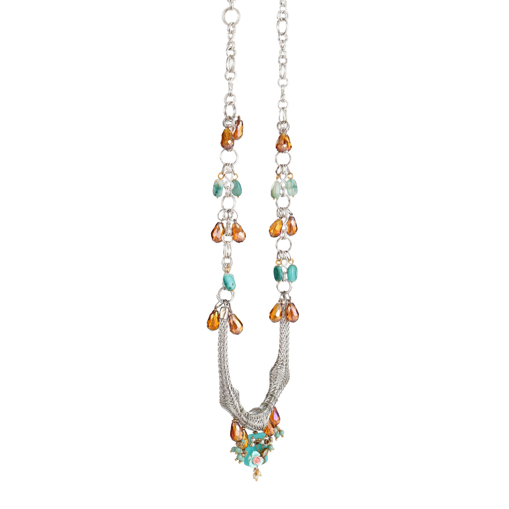 Talon Sculptural Mesh  Statement  necklace