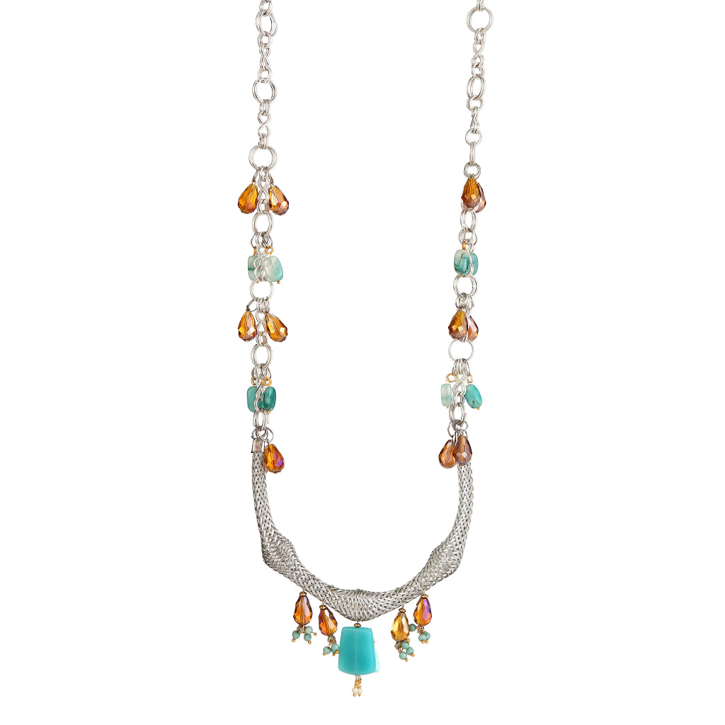 Talon Sculptural Mesh  Statement  necklace