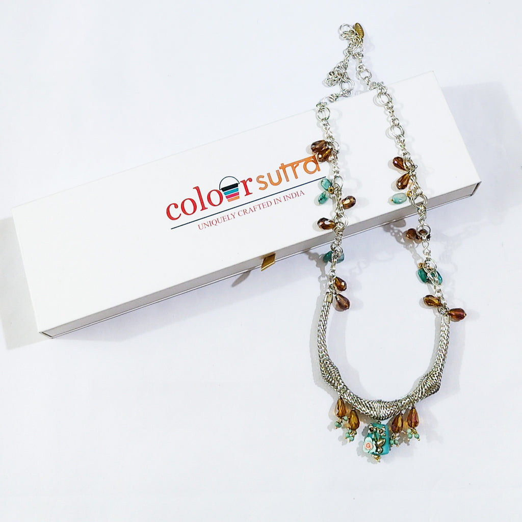 Talon Sculptural Mesh  Statement  necklace