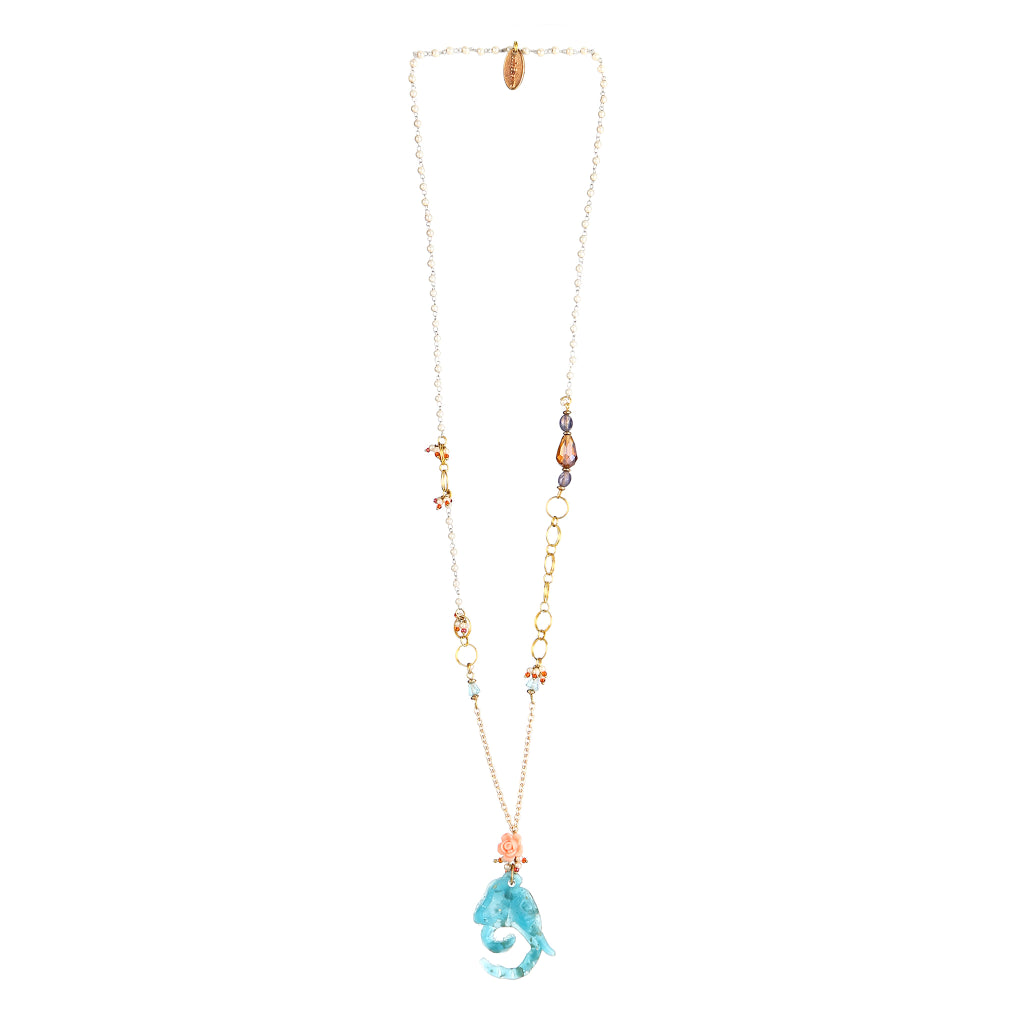 Drift Sculptural Resin Elephant Pendant necklace