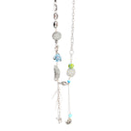 Opal Lariat style charm necklace