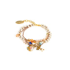 Prana Seed Pearl & Peach Crystal personalised bracelet