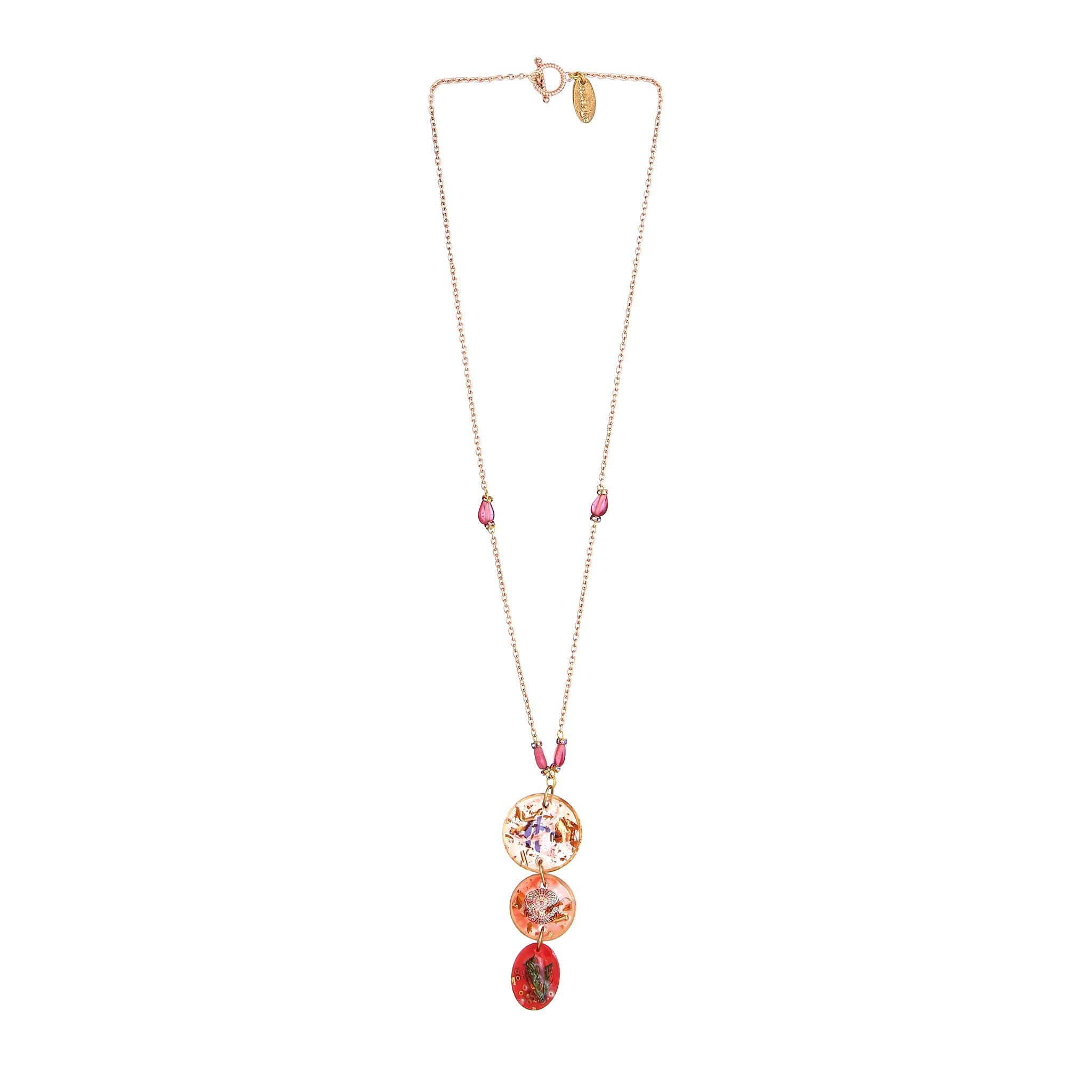 Raspberry Pink Beaded Statement Jewelry | Artisanal Nature-Inspired Romantic Accessory