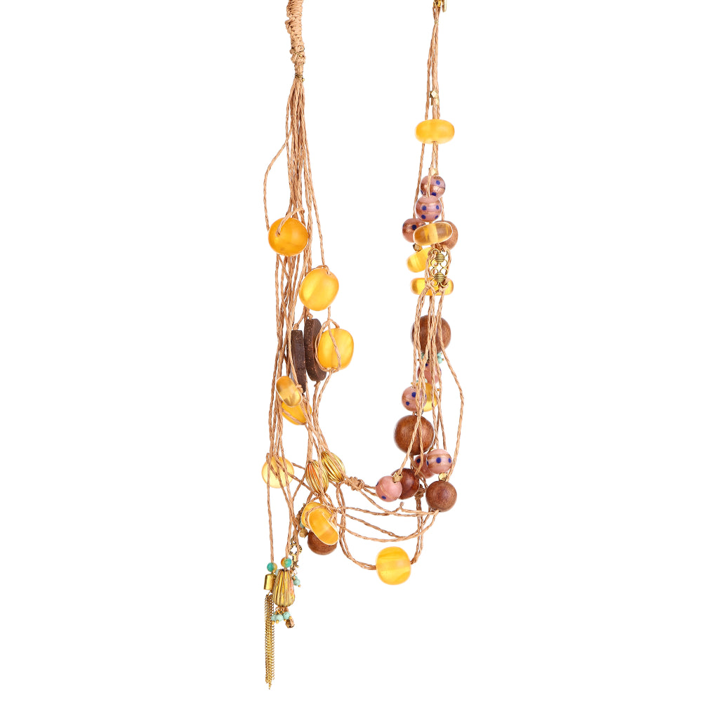 Sap handmade  Boho Multi-Strand Raffia Necklace