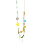 Sunehri Yellow Rose & Pineapple Charm  Layered Necklace