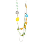 Sunehri Yellow Rose & Pineapple Charm  Layered Necklace