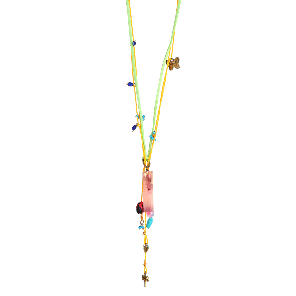 Cassia handmade  Lariat Style Layered Cord Necklace