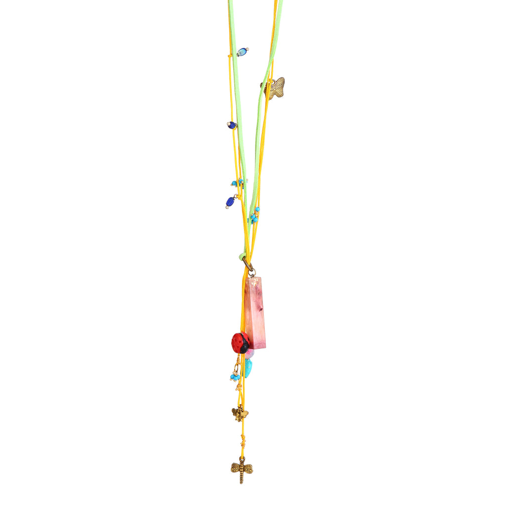 Cassia handmade  Lariat Style Layered Cord Necklace