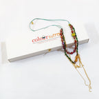 BERRY  GLASS Beaded Layered Statement Necklace