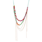 BERRY  GLASS Beaded Layered Statement Necklace