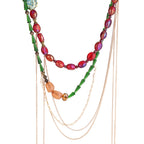 BERRY  GLASS Beaded Layered Statement Necklace