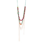 BERRY  GLASS Beaded Layered Statement Necklace