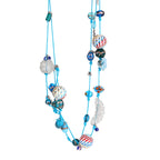 Fhreesia handmade  Turquoise Blue Cord  Layered Necklace