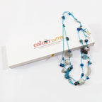 Fhreesia handmade  Turquoise Blue Cord  Layered Necklace