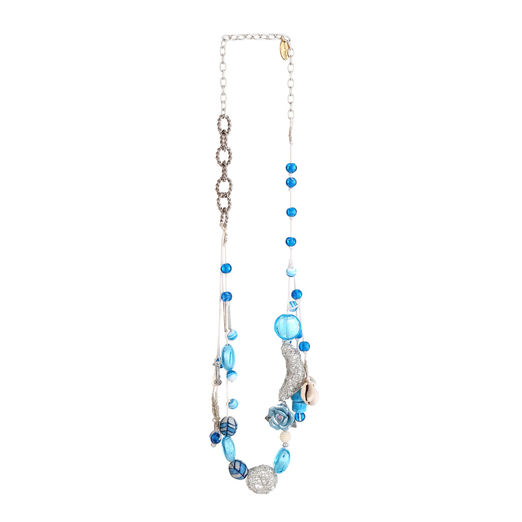Zaya glass foil beaded Necklace